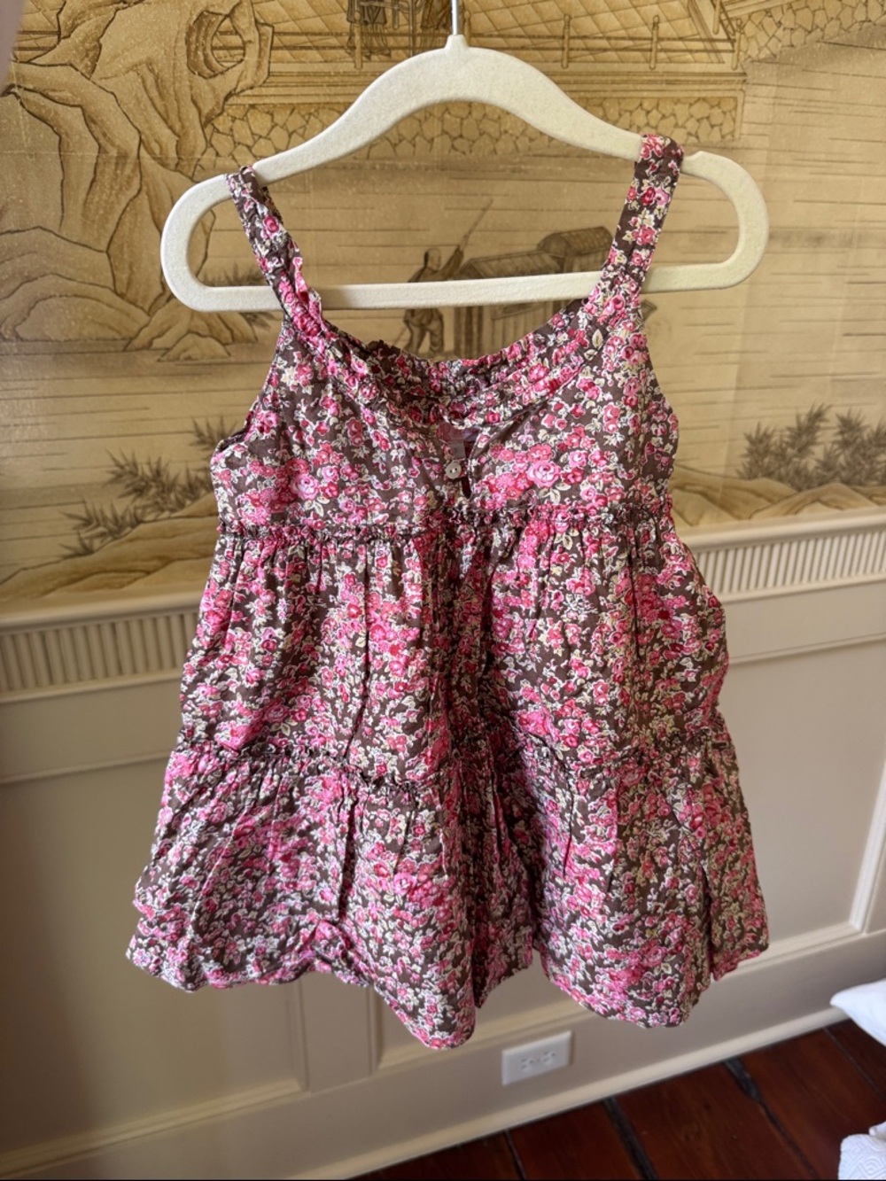 Girls Pink Floral Summer Dress - Brand Unknown